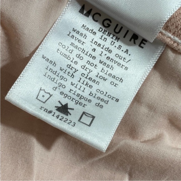 McGuire Denim Valletta Straight Pink Pale Peach Jeans Size 28 - Picture 8 of 11
